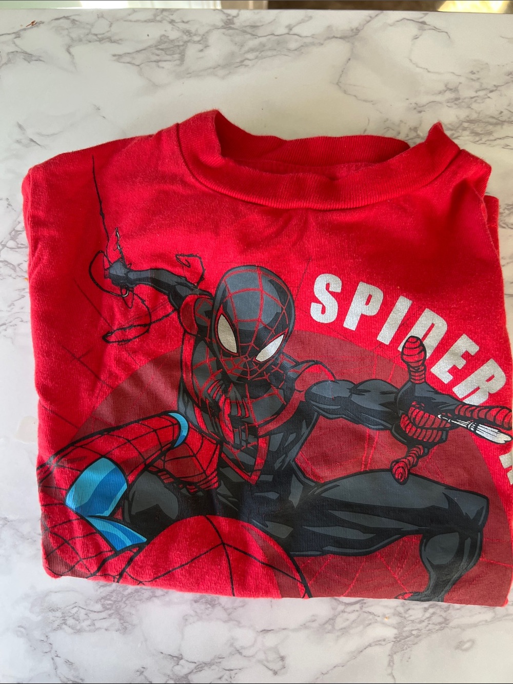 Spiderman Red and Black Long Sleeve Kids Tee